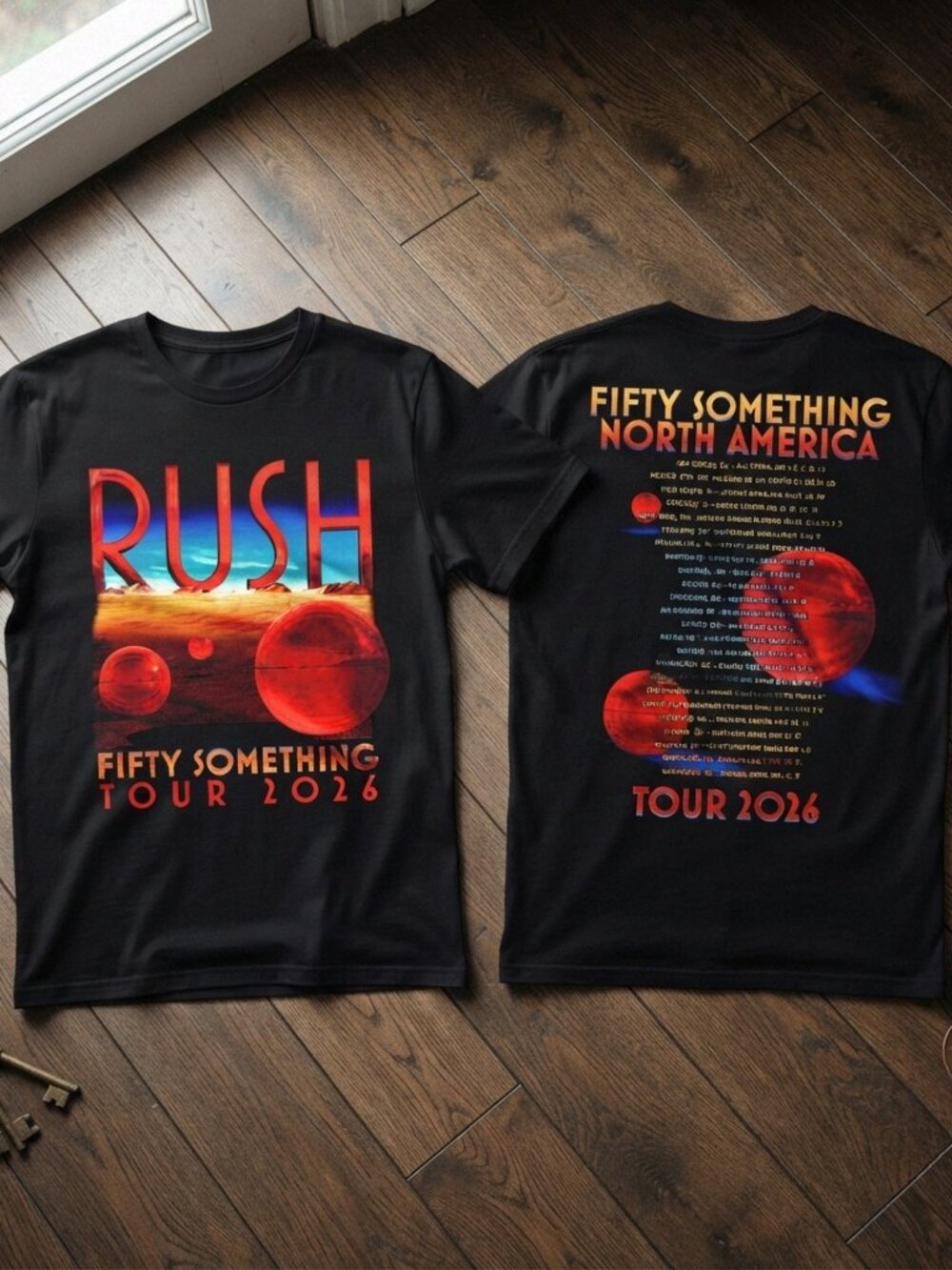 Rush Fifty Something Tour 2026 Vintage Rock Concert Black T-Shirt